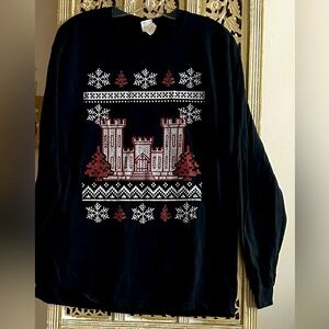 ugly Christmas tshirt long sleeves Minecraft  style shirt Large Black Red roblox